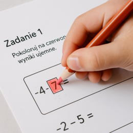 Karta pracy: Liczby całkowite – ćwiczenia z odejmowania