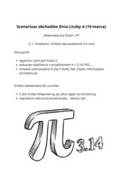 Dzień liczby Pi - scenariusz zajęć