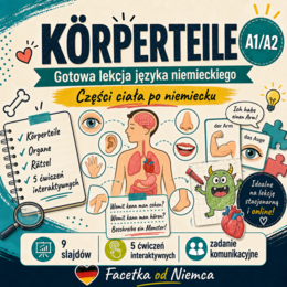 Körperteile bez wkuwania – części ciała po niemiecku | A1/A2