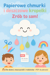 Papierowe chmurki i krople deszczu