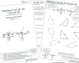 Klasa 7 Trójkąty 90 60 30 i 90 45 45