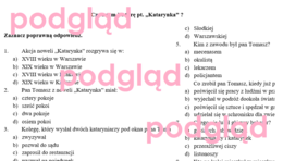 KATARYNKA - test, kartkówka + klucz odpowiedzi