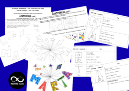 Projekt Math&Art: Pola figur złożonych – moje imię. Perspektywa jednopunktowa.