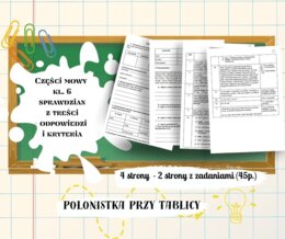 CZĘŚCI MOWY sprawdzian z odpowiedziami oraz kryteria przyznawania punktów