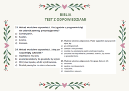 BIBLIA - test z odpowiedziami (szkoła podstawowa)