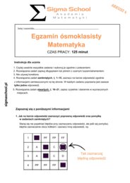 Próbny Arkusz Ósmoklasisty (4) – Matematyka 2026 – Zgodny z CKE (+ Odpowiedzi)