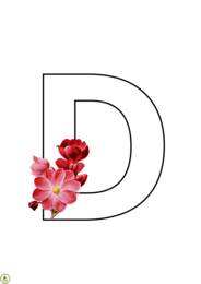 GIRLANDA kwiatowa – cały alfabet, cyfry, znaki specjalne