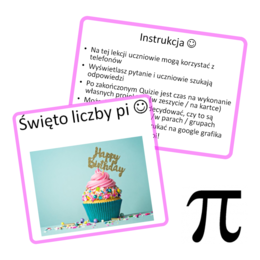 Święto liczby pi -pomysł na lekcję w formie prezentacji QUIZ + PROJEKT