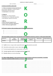 KORPORACJE MIĘDZYNARODOWE - SPRAWDZIAN