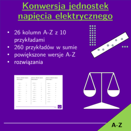 Konwersja jednostek napięcia elektrycznego | matematyka | 26 kolumn