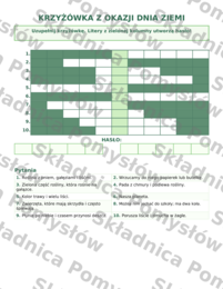 Dzień Ziemi – edukacyjna krzyżówka dla klas 1–3; karta pracy