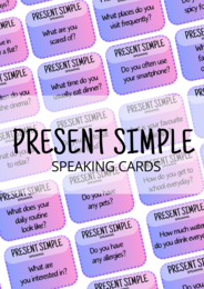 Present Simple - 80 speaking cards - questions - karty do speakingu - angielski - mówienie - egzamin ósmoklasisty - matura ustna