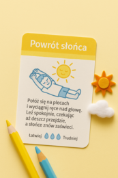 Deszczowy tor przeszkód – karty zadań ruchowych