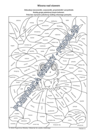 Wiosna nad stawem - karta pracy  +  klucz odpowiedzi