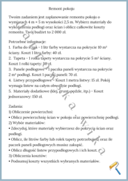 Remont pokoju - praktyczne zastosowanie matematyki