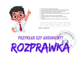 KARTA PRACY – ARGUMENT CZY PRZYKŁAD? Zestaw 2