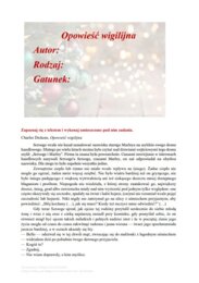 Karta pracy "Opowieść wigilijna"