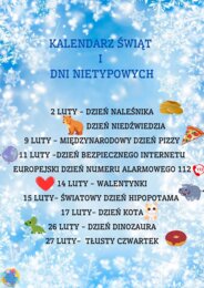 PAKIET MATERIAŁÓW NA LUTY WEDŁUG KALENDARZA ŚWIĄT I DNI NIETYPOWYCH.