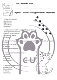 Karty Pracy z odpowiedziami do lektury „Cukierku, ty łobuzie!” Waldemara Cichonia
