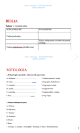 Mitologia i Biblia - sprawdzian