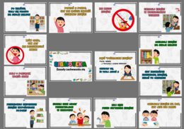 Biblioteka - zasady zachowania, regulamin w formie gazetki