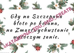 Zimowe i bożonarodzeniowe plakaty z przysłowiami