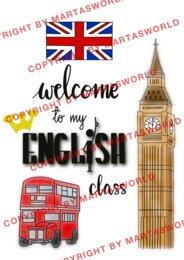 ✨ Welcome to my English class! ✨ - ręcznie rysowana, kolorowa wklejka📖✏️