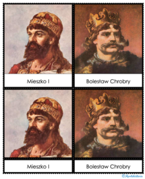 Władcy Polski: karty trójdzielne