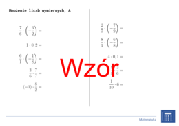 Mnożenie liczb wymiernych | matematyka | 26 kolumn