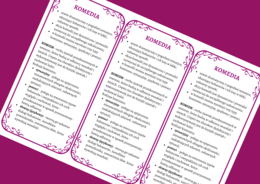 KOMEDIA – cechy – wklejka - wklejki - dramat