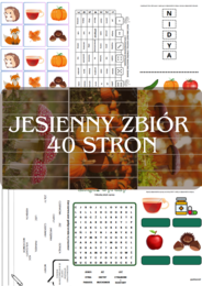 Jesienne karty pracy do nauki czytania i pisania- jesienny zbiór