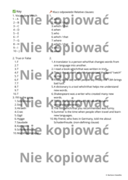 Karta pracy z czytanką Lost in Translation + Relative Clauses B1/B2