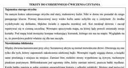 TEKSTY DO CODZIENNEGO ĆWICZENIA CZYTANIA