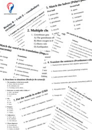 Brainy 8 – Unit 2 – vocabulary revision