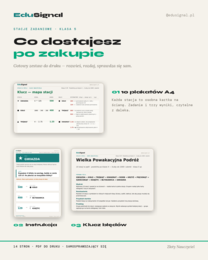Powtórka po klasie 4 — stacje w pętli, klasa 5 (10 stacji + karta obiegowa + klucz)