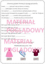 Karta pracy procenty klasa 4, 5, 6