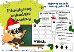 Polonistyczny kalendarz adwentowy. Części mowy. Ortografia. Łamigłówki. Ćwiczenia redakcyjne