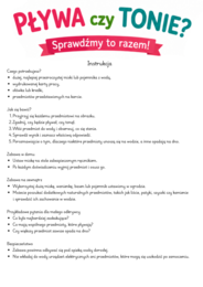 PŁYWA CZY  TONIE?     Sprawdźmy to razem!