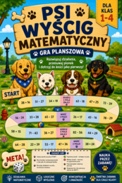 🎲🐶 „Psi wyścig matematyczny – gra planszowa z działaniami | klasy 1–4”