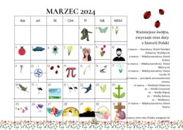 Kalendarz dla uczniów uczących się języka polskiego jako obcego na rok 2024 z ćwiczeniami
