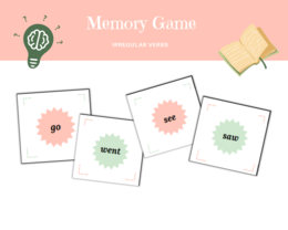 Memory Game Gra Memory Czasowniki Nieregularne Irregular Verbs Past Simple Język angielski