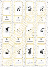 Klasa 7. Chemia. Współczynniki i indeksy stechiometryczne. Domino. ZESTAW