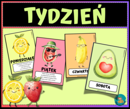 TYDZIEŃ PLANSZE - OWOCE - RYMOWANY TYDZIEŃ