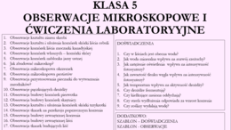 Obserwacje i doświadczenia biologiczne dla klasy 5 - zestaw