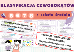 Notatka własnosci i klasyfikacja czworokątów