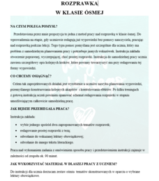 ROZPRAWKA W TRZYNASTU KROKACH- INSTRUKCJA DO SAMODZIELNEJ PRACY UCZNIA
