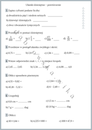 Powtórzenie - ułamki dziesiętne