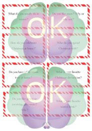 🎄 Christmas Speaking & Games – zestaw kart i pytań świątecznych! (Poziom A2–C1, 19 stron)świąteczne gry językowe, Christmas ESL, pytania świąteczne, zimowe słownictwo, gry komunikacyjne, Taboo, Who am I?, speaking games, writing exercises, A2 C1, lekcje 