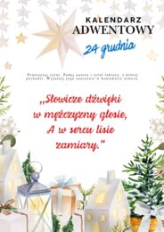 Kalendarz adwentowy dla klasy 8 z cytatami lektur szkolnych