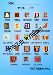 Podziękowania dla uczniów na koniec roku szkolnego - wersja niebieska.